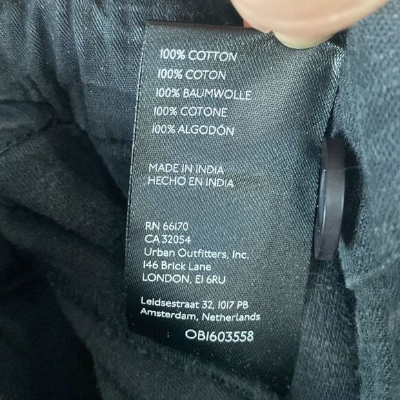 Free People Quinn Coverall Jumpsuit Black Cotton Wide Leg Boho Urban Casual - Picture 15 of 16